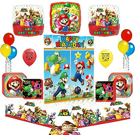 Super Mario Bros Party Supply and Balloon Decoration Kit