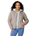 thumbnail image 2 of Free Country Women's Hooded Cirrus Quilted Reversible Jacket Mocha M, 2 of 8