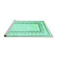 thumbnail image 2 of Ahgly Company Machine Washable Indoor Round Solid Turquoise Blue Modern Area Rugs, 7' Round, 2 of 4