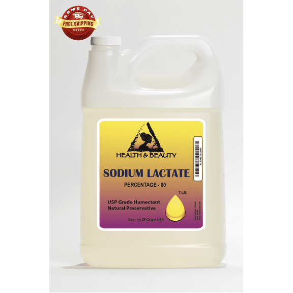 Sodium lactate 60% natural usp preservative liquid humectant 100% pure 7 lb