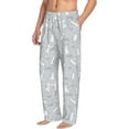 thumbnail image 2 of Uemuo Fun Rabbit Pattern Men's Wide Leg Palazzo Lounge Pants with Pockets Light Weight Loose Comfy Casual Pajama Pants-Medium, 2 of 9