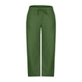 thumbnail image 4 of Men's Classic-FIT Solid Casual Fashion Pockets Elastic Waist Long Pants Trousers Pantalones Para Hombre Army Green S, 4 of 6
