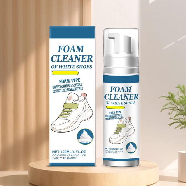 Espuma limpiadora para zapatos blancos Lisbinx de 120 ml: limpiador en seco sin agua para manchas y amarilleamiento, elimina la suciedad de zapatos de lona, cuero y tela (1 paquete)