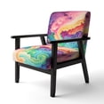 thumbnail image 3 of Designart "Multicolor Swirly Clouds II" Upholstered Modern & Contemporary Accent Chair and Modern & Contemporary Arm Chair - Multiple Color & Pattern, 3 of 7