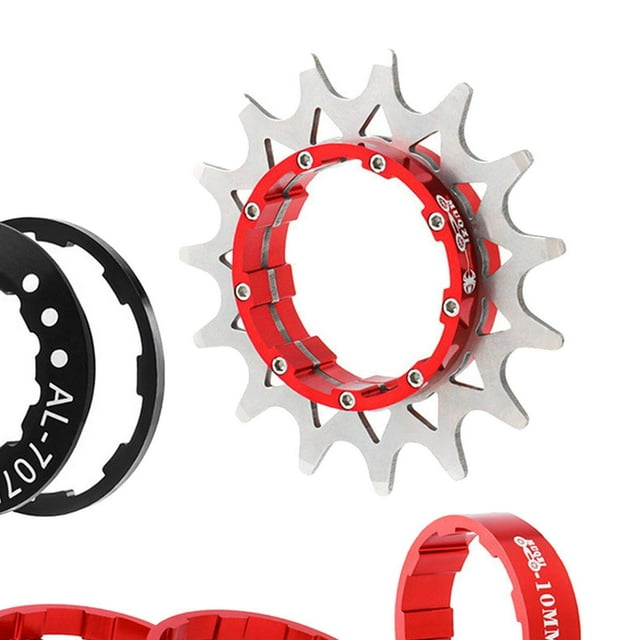 Bicycle 15T Single Speed Flywheel Set Bicycle 1 Speed Single Speed Flywheel Set Cassette Bicycle Speed Conversion Kit Mountain Bike Red