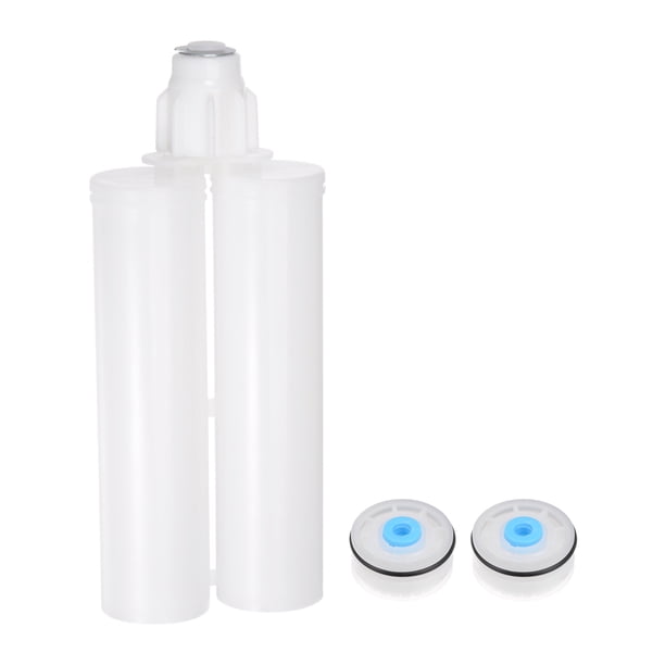 Epoxi Pistola Adhesivo Cartucho, 122mm Plástico Resina Mezclador Doble Pegamento Cartucho con Gris Pistón para 200ml/6.8oz 1:1 AB Pegamento Adhesivo Pistola Unique Bargains adhesivos epoxi para baldosas