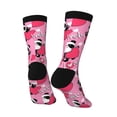 thumbnail image 5 of Uemuo Panda Heart Valentine Pink Pattern Women's Crew Socks, Soft Durable Breathable Moisture-Wicking with Odor Control Cotton socks, 5 of 9