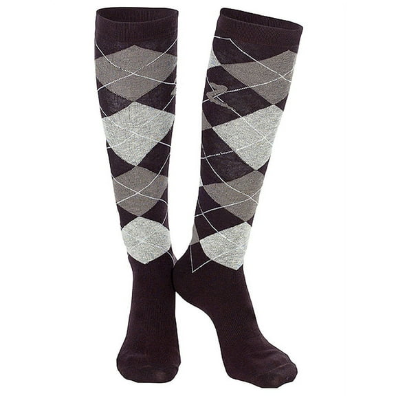 Horze Unisex Holly Argyle Socks - Size:10 1/2-14 Color:Dark Brown