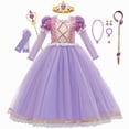 thumbnail image 1 of Disney niños niña Rapunzel princesa vestido niños Cenicienta Ariel carnaval Cosplay disfraz cumpleaños fiesta vestido ropa 3T (etiqueta 110) Gao Jinjia LED, 1 of 2
