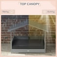 thumbnail image 6 of Dog House Outdoor, Rattan Dog Bed with Canopy and Water-Resistant Cushion, for Small and Medium Dogs, Gray, 6 of 8