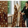 thumbnail image 5 of Soimoi Brown Cotton Voile Fabric Colorful Alphabets Text Print Sewing Fabric Yard 42 Inch Wide, 5 of 7