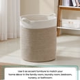 thumbnail image 3 of Large Woven Cotton Rope Tall 18" Height Laundry Hamper Basket with Handles, Storage Basket for Toys, Blanket, and Towels - 16 x 18, White/Beige, 3 of 6