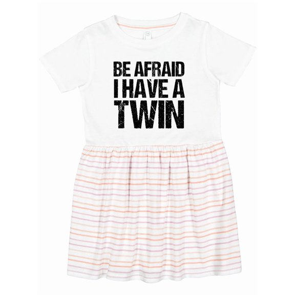 Inktastic Be Afraid I Have a Twin Girls Toddler Dress