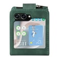 thumbnail image 2 of ELEHOLD for Samsung Galaxy Z Flip5 Wallet Crossbody Case,Card Slots Zipper Purse Magnetic Clasp Shoulder Strap Wrist Lanyard Flip Leather Case for Samsung Z Flip5,Green, 2 of 10