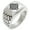 Silver, variant on Stainless Steel Celtic Cross Rune Knot Geometric Pattern Step-Down Biker Style Polished Ring