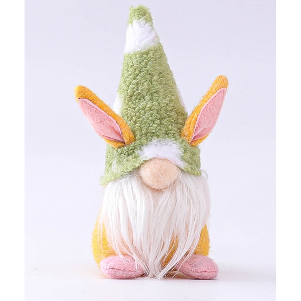 Kepooman Kids 9" Handmade Plush Bunny Gnome Doll for Decor Gifts, Green Kepooman Kids 9" Handmade Plush Bunny Gnome Doll for Decor Gifts, Green