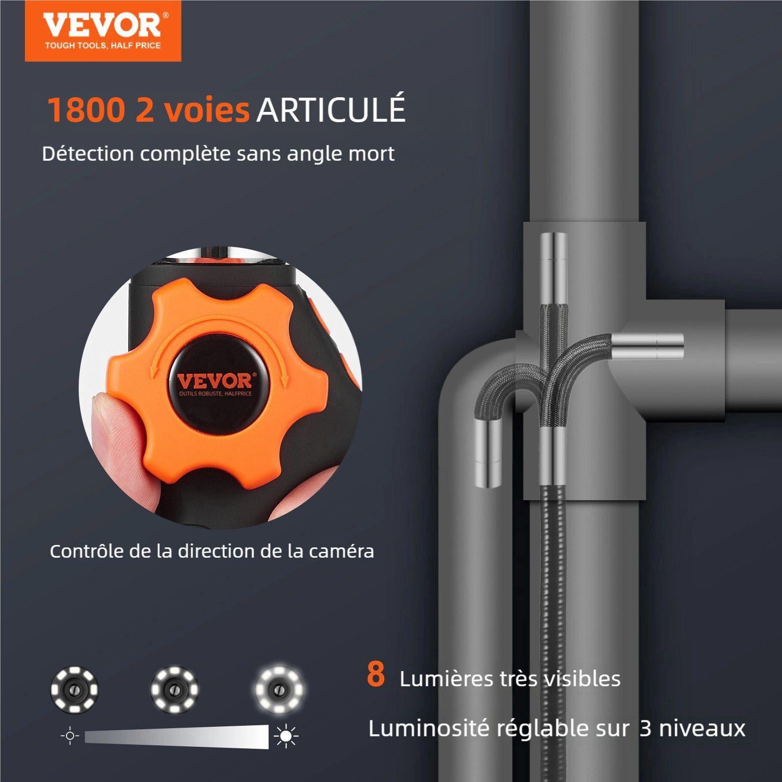 Upgraded 2-Way Articulating Borescope - 0.25 Inch Lens, 5 Inch IPS HD Screen, Flexible 4.9FT Snake Camera for Automotive Engine & Wall Inspections