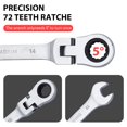 thumbnail image 4 of 7Pcs Adjustable Head Ratchet Wrench, 72-Tooth Open Box-End Dual-Purpose Tools, High-Carbon Steel Construction Resists Wear, 5° Small-Angle Rotation for Narrow Spaces for Automotive Maintenance, 4 of 5