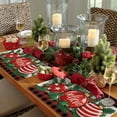 thumbnail image 5 of Christmas Ball Ornament Placemats Set of 4, Xmas Red Black Buffalo Plaid Check Believe Dining Table Place Mats, Holly Berry Pine Cone Farmhouse Holiday Kitchen Decor Home Decoration 12x18 Inch, 5 of 5