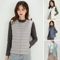 thumbnail image 2 of Fall Winter Women Jacket Sleeveless Padded Down Coat Single-breasted Round Neck Heat Retention Inner Wear Outerwear Outdoor Work Waistcoat, 2 of 8