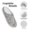 thumbnail image 5 of Fotbe Silver Glitter Pattern Women's Fuzzy Curly Fur Memory Foam Loafer Slippers Indoor Outdoor Slippers Winter Home Shoes-39/40, 5 of 7