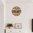 thumbnail image 4 of Non-Ticking Silent Wall Clocks Personalized Analog Round Clock Battery Operated Clocks Decorative for Kitchen,Office-Arafed Wood Planks With A Brown Stain Of Paint(16inch), 4 of 4