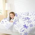 thumbnail image 4 of Homewish Kawaii Bow Snowflake Full Size Comforter Sets,Merry Xmas Bedding Comforter Set,Purple White Bedding Sets For Girls Kids,Ultra Soft Home Decor Reversible,3-Piece, 4 of 8