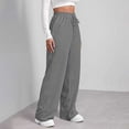 thumbnail image 4 of FUNUONY Womens Wide Leg Sweatpants High Waisted Baggy Lounge Pants Drawstring Athletic Joggers with Pockets Athletic Pants for Women Baggy Sweatpants for Women Palazzo Pants for Women Casual Gy2 L, 4 of 7