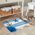 thumbnail image 2 of FJPT Nautical Anchor Starfish And Seashell Design Non Slip Flannel Floor Mat Kitchen Mat For Bathroom Kitchen Bedroom Decor 31.5x19.7 inch, 2 of 5