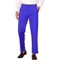 thumbnail image 1 of INSPIRE CHIC Men's Slim Fit Trousers Flat Front Solid Color Business Pants 30 Blue, 1 of 7