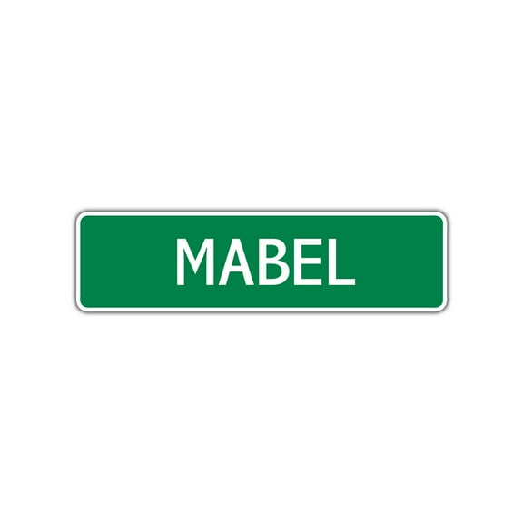 Mabel Girls Children Name Letter Printed Plaque Decoration Label Indoor Outdoor Unique Wall Novelty Aluminum Metal Sign 4"x13.5"