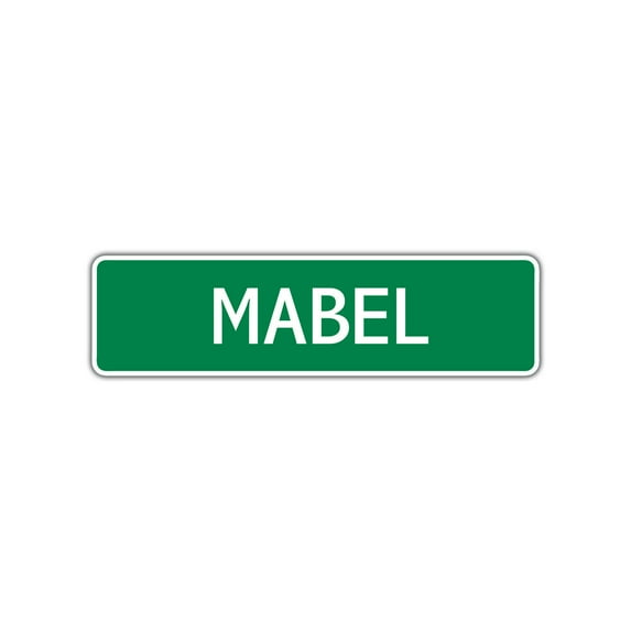 Mabel Girls Children Name Letter Printed Plaque Decoration Label Indoor Outdoor Unique Wall Novelty Aluminum Metal Sign 4"x18"