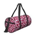 thumbnail image 3 of Xecao Rose Flowers print Round Travel Duffel Bag is a foldable gym bag with an inner pocket, perfect for travel sports, 3 of 8