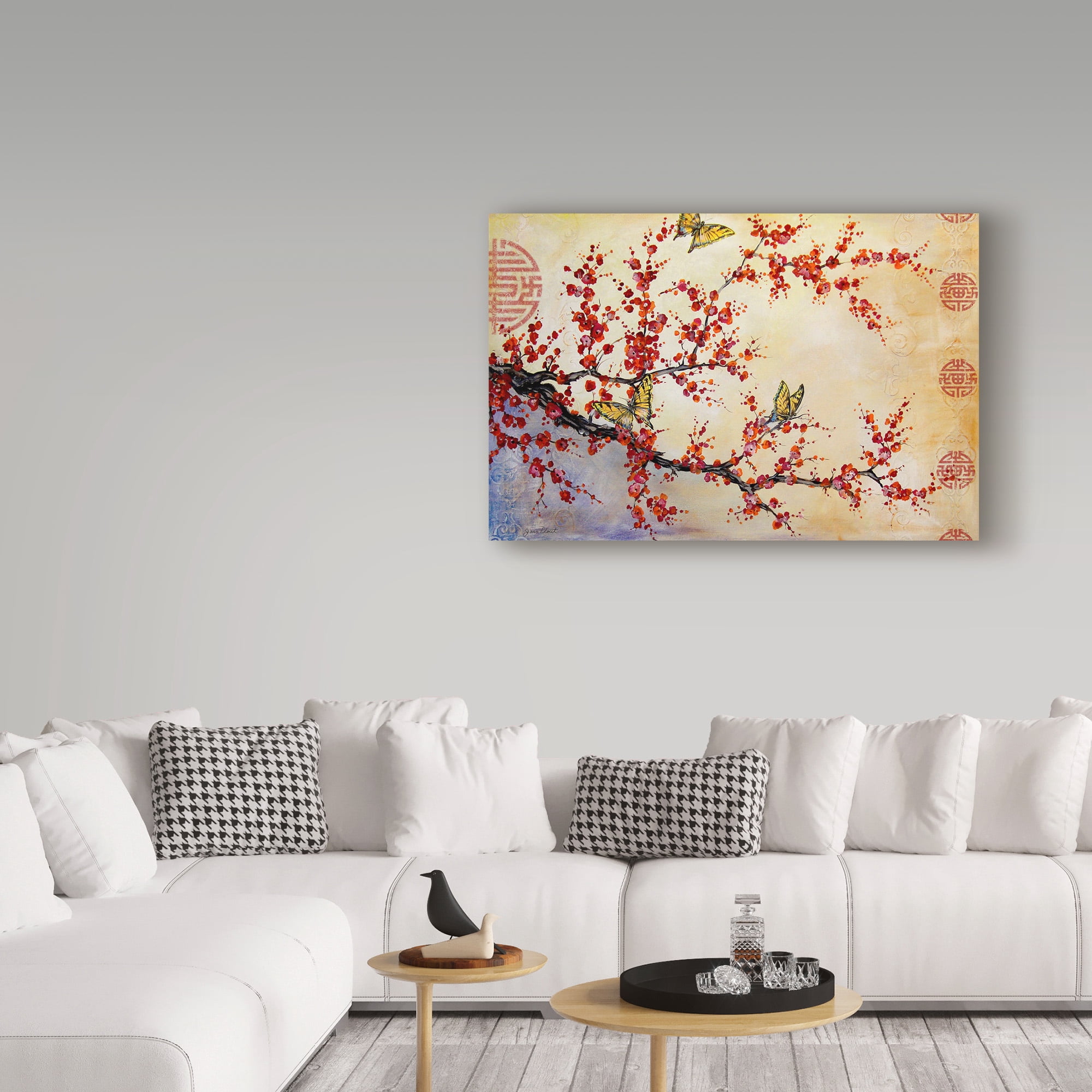 Trademark Fine Art 'Butterfly Blossoms Asian' Canvas Art by Jean Plout