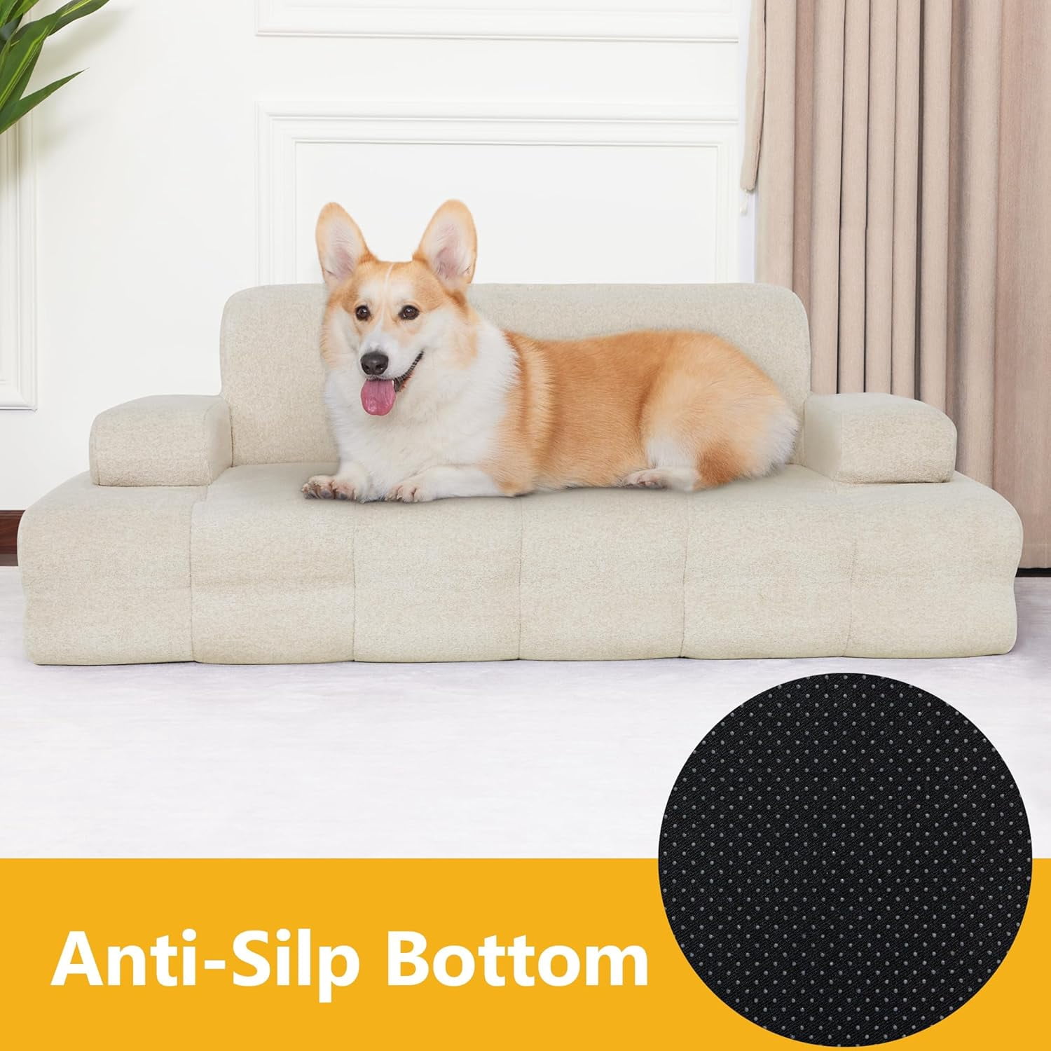 Lovupet Dog Sofa Bed for Large Breed, Dog Couch Sleeping Bed with Anti-Slip Bottom, PS579