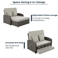 thumbnail image 3 of PE Wicker Rattan Patio Double Chaise Chair with Side Tables,2-Person Reclining Sunbed with 3-Height Adjustable Back,Patio Furniture Set with Protection Cover,Daybed for Balcony Backyard Garden, 3 of 9