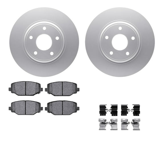 Dynamic Friction Company Rear Geospec Brake Rotors with 5000 Advanced Brake Pads includes Hardware 4512-40152