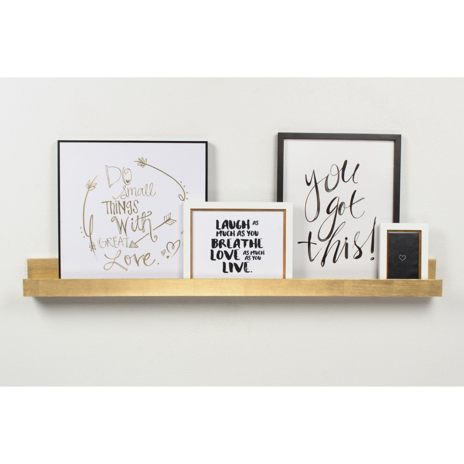 Uniek Kate And Laurel Levie Wall Shelf, 3-1/2"H x 42"W x 3-1/2"D, Gold