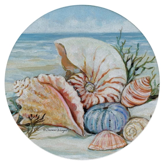 Thirstystone Coastal Shore Single Round Sandstone Coaster Create Your Own Set