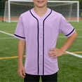 Boys Baseball Jersey Hip Hop Button Down Short Sleeve T-Shirt Casual ...