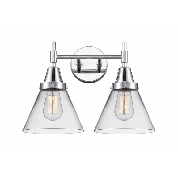 447-2W-PC-G42 Innovations Lighting Cone - 2 Light Bath Vanity-11.25 Inches Tall and 16.75 Inches Wide-Polished Chrome Finish-Clear Glass Color