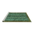 thumbnail image 2 of Ahgly Company Machine Washable Indoor Square Abstract Turquoise Blue Modern Area Rugs, 8' Square, 2 of 4