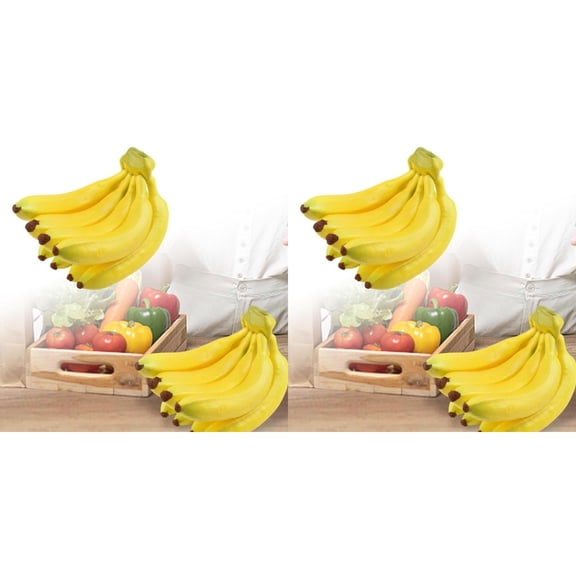 2PCS Bananas Bunch Lifelike Banana Cluster Fruits Bananas Photography Kitchen Party 18cm Home Decor