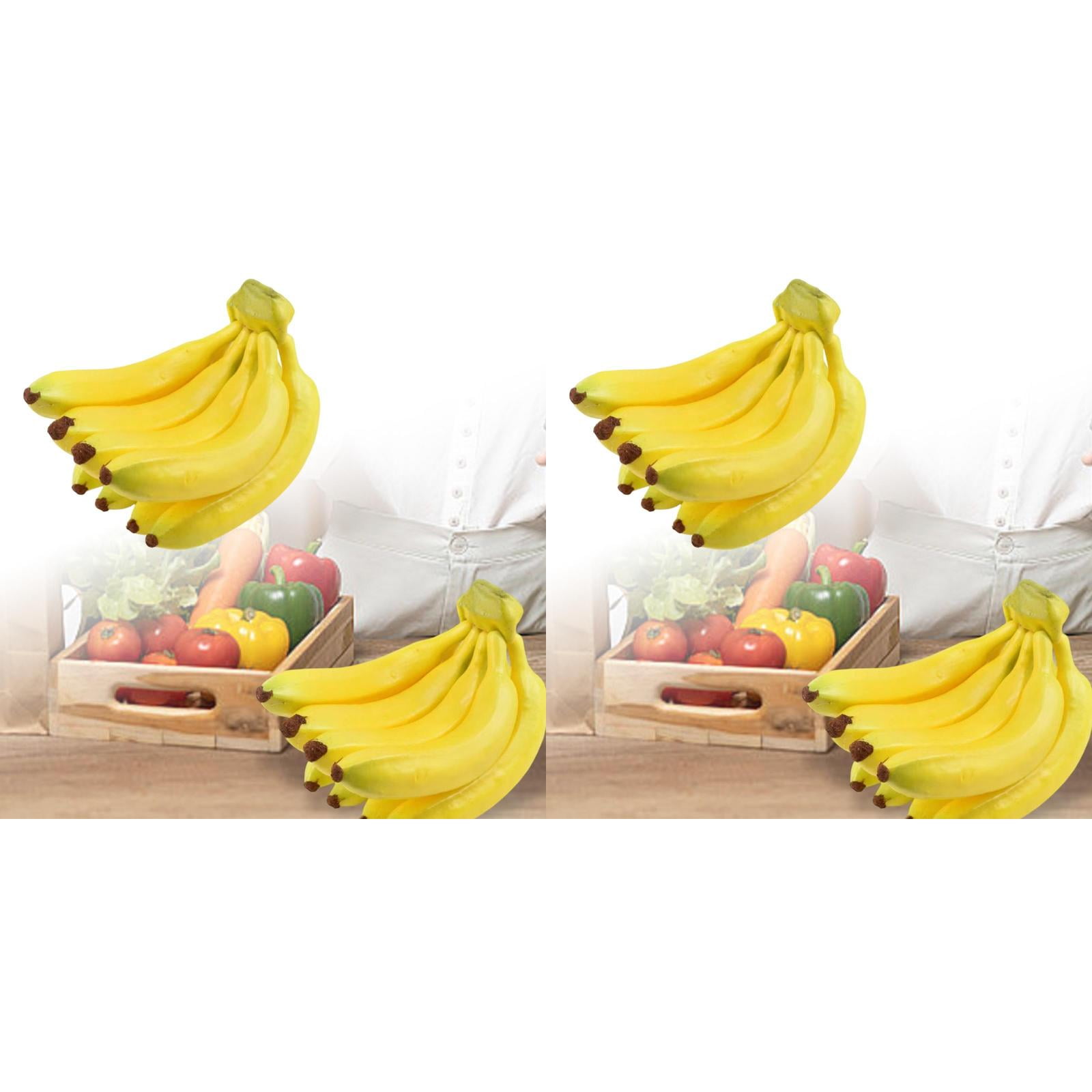 2PCS Bananas Bunch Lifelike Banana Cluster Fruits Bananas Photography Kitchen Party 18cm Home Decor