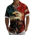 thumbnail image 2 of jowamay Patriotic Hawaiian Shirts for Men American Flag Animal Casual Short Sleeve Button Up Shirts for Leisure, 2 of 9