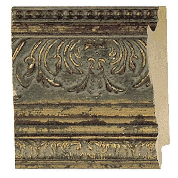 Picture Frame Moulding (Wood) 100Ft Bundle - Ornate Antique Gold Finish - 2.375" Width - 1/2"