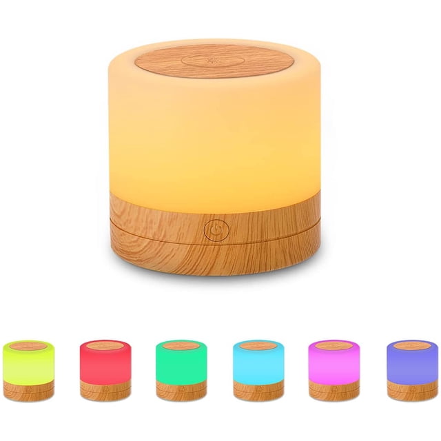 Dimmable Touch LED Bedside Lamp Night Light with Timer RGB Color Changing Table Lamp for Bedroom Living Room
