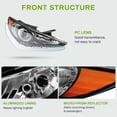 thumbnail image 4 of RVNI Pair Black Amber Headlights Assembly For 2011-2014 Hyundai Sonata Front Lamps, 4 of 7