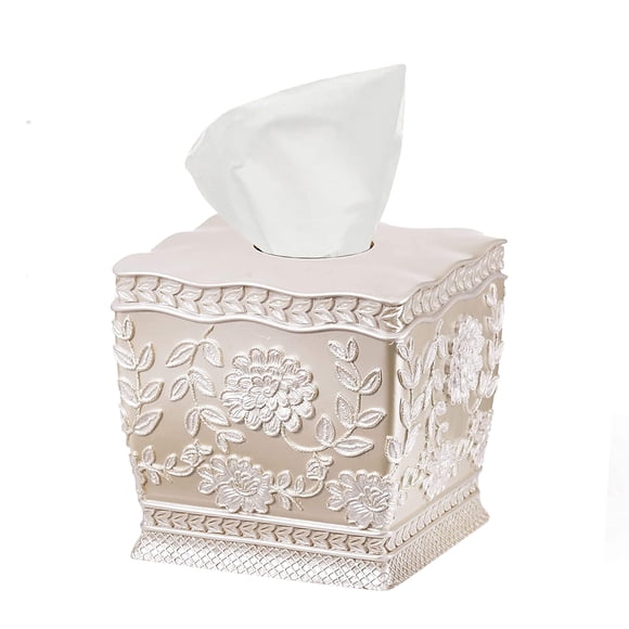 Funda para pañuelos Zahari Home, de resina, moderna, cuadrada, rosa
