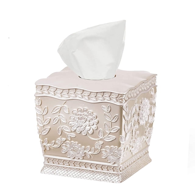 Funda para pañuelos Zahari Home, de resina, moderna, cuadrada, rosa